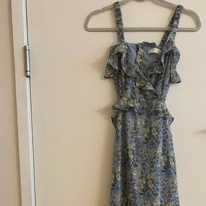 ASTR the label Wildflower Ruffle Maxi Dress, Blue, Size XS